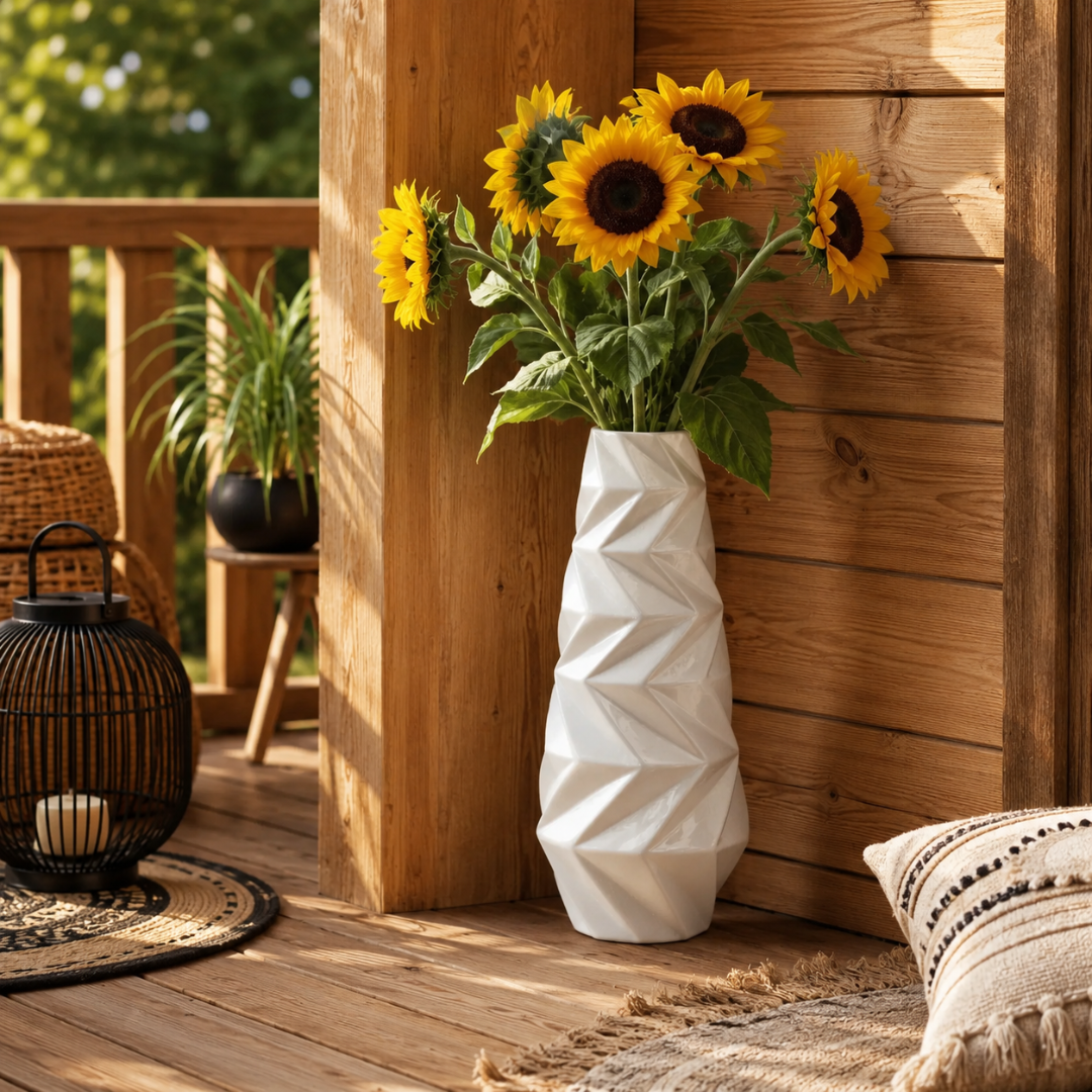 Grand vase blanc mat