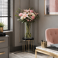 Grand vase cylindrique en verre transparent