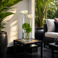 Grand vase cylindrique en verre transparent