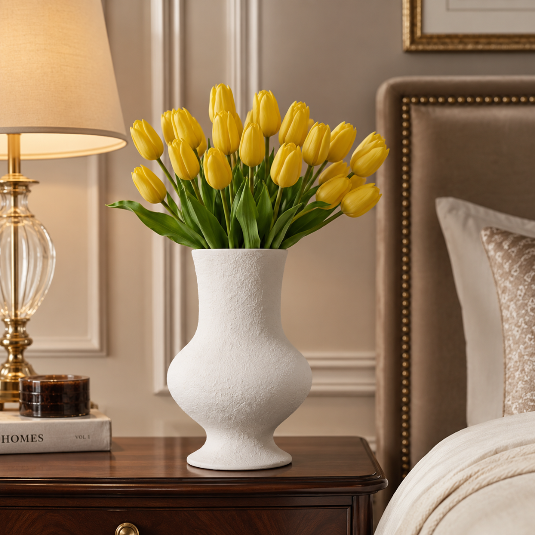 Grand vase céramique beige