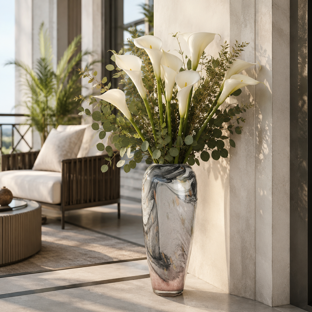 Grand vase effet marbre