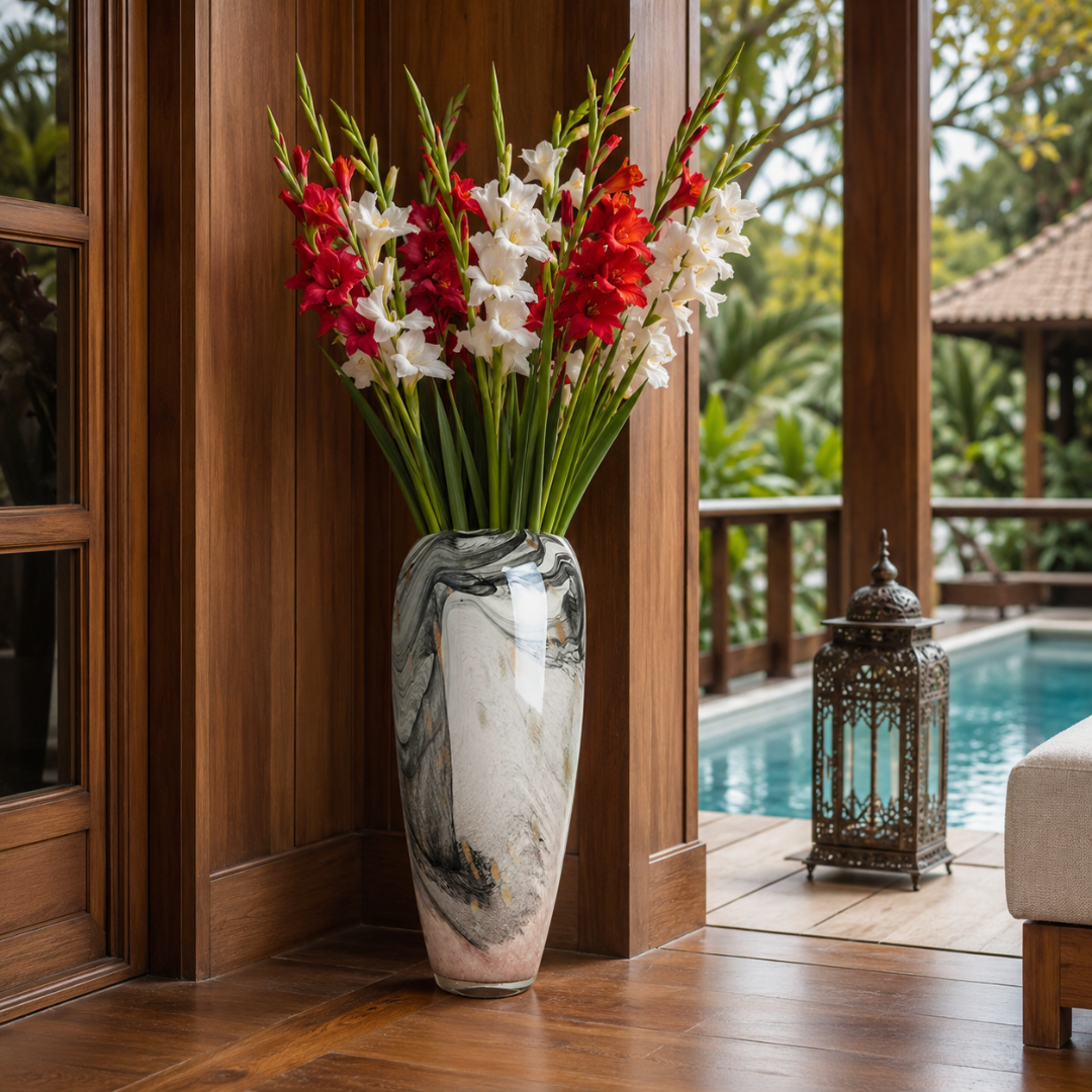 Grand vase effet marbre
