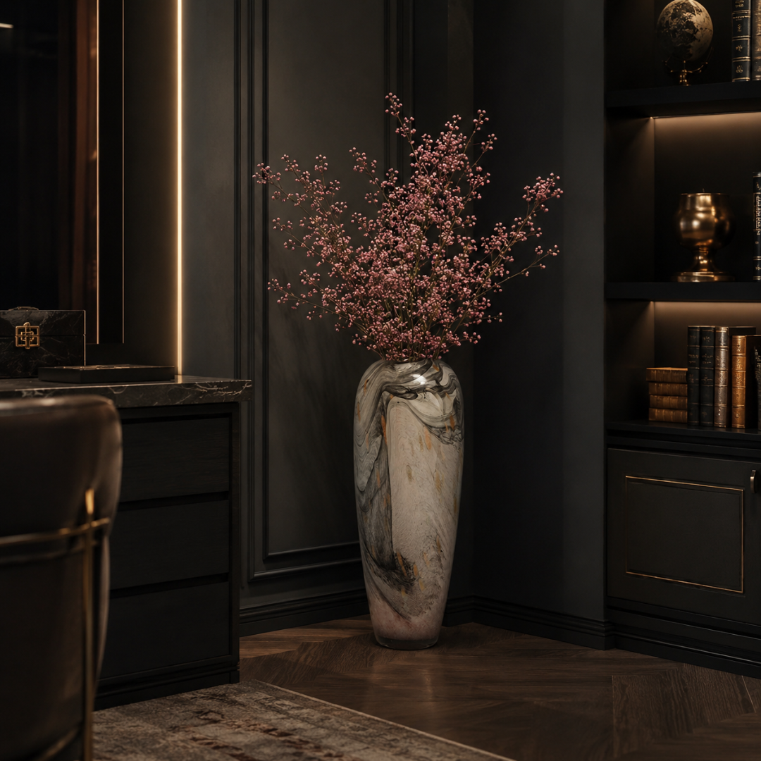 Grand vase effet marbre