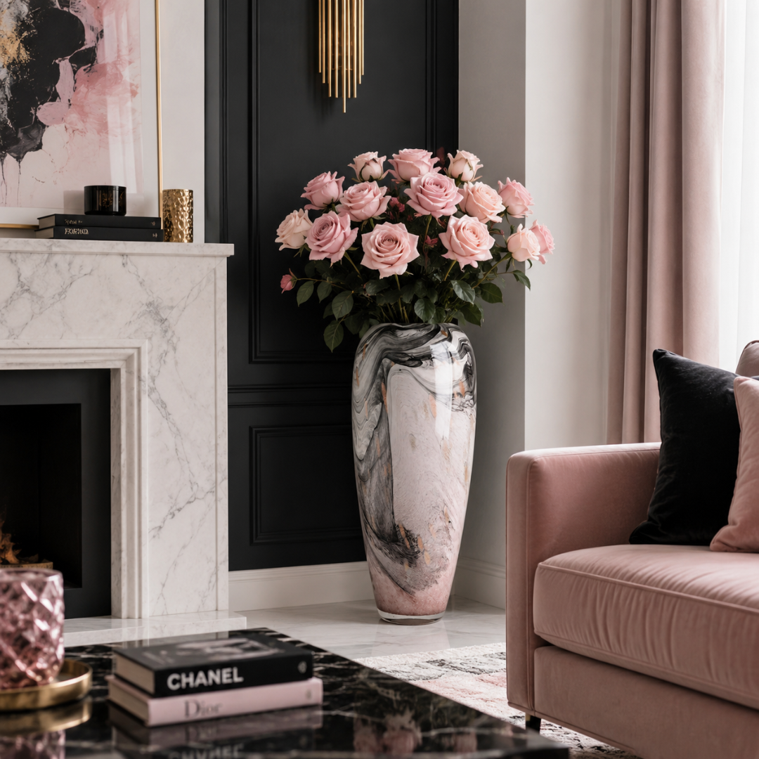 Grand vase effet marbre
