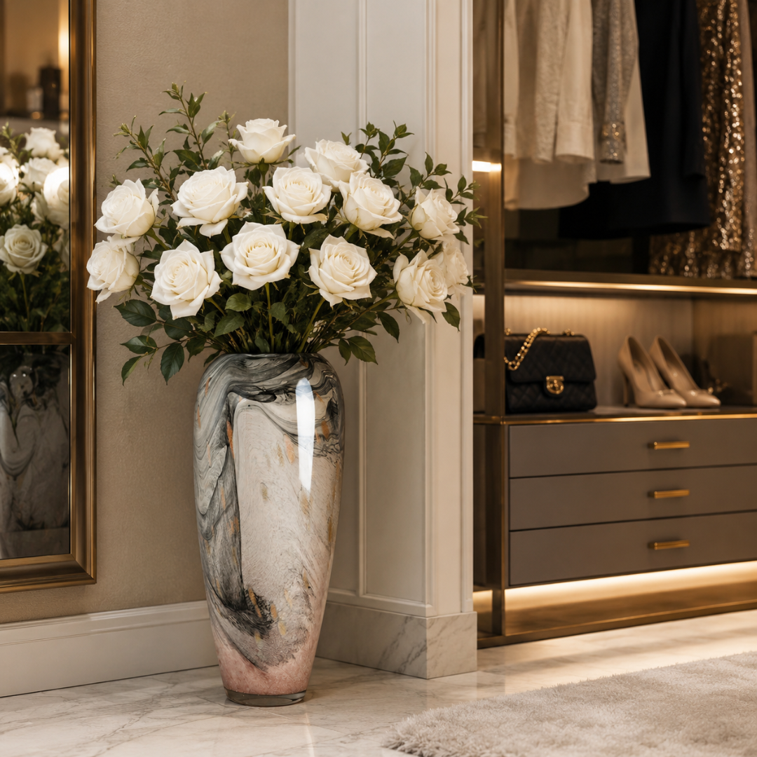 Grand vase effet marbre