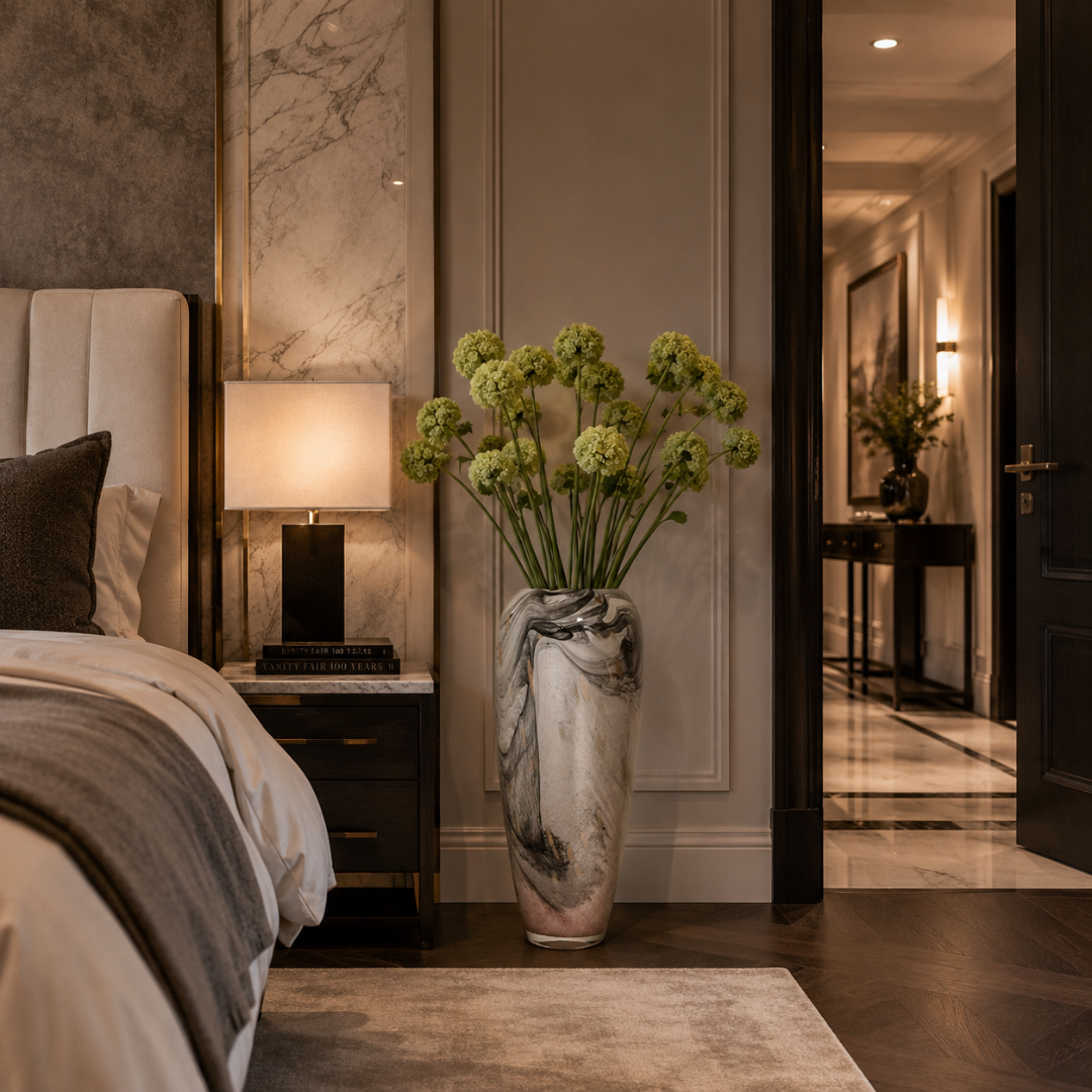 Grand vase effet marbre