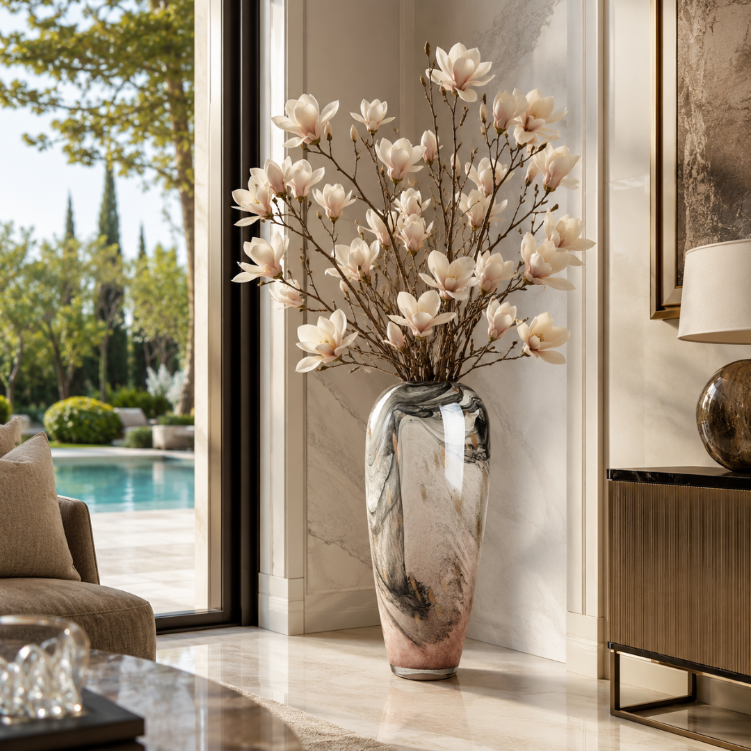 Grand vase effet marbre