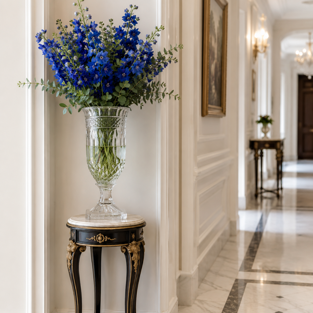 Grand vase en verre sur pied