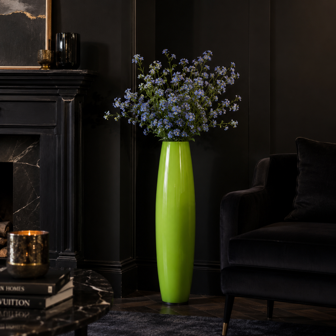 Grand vase en verre vert