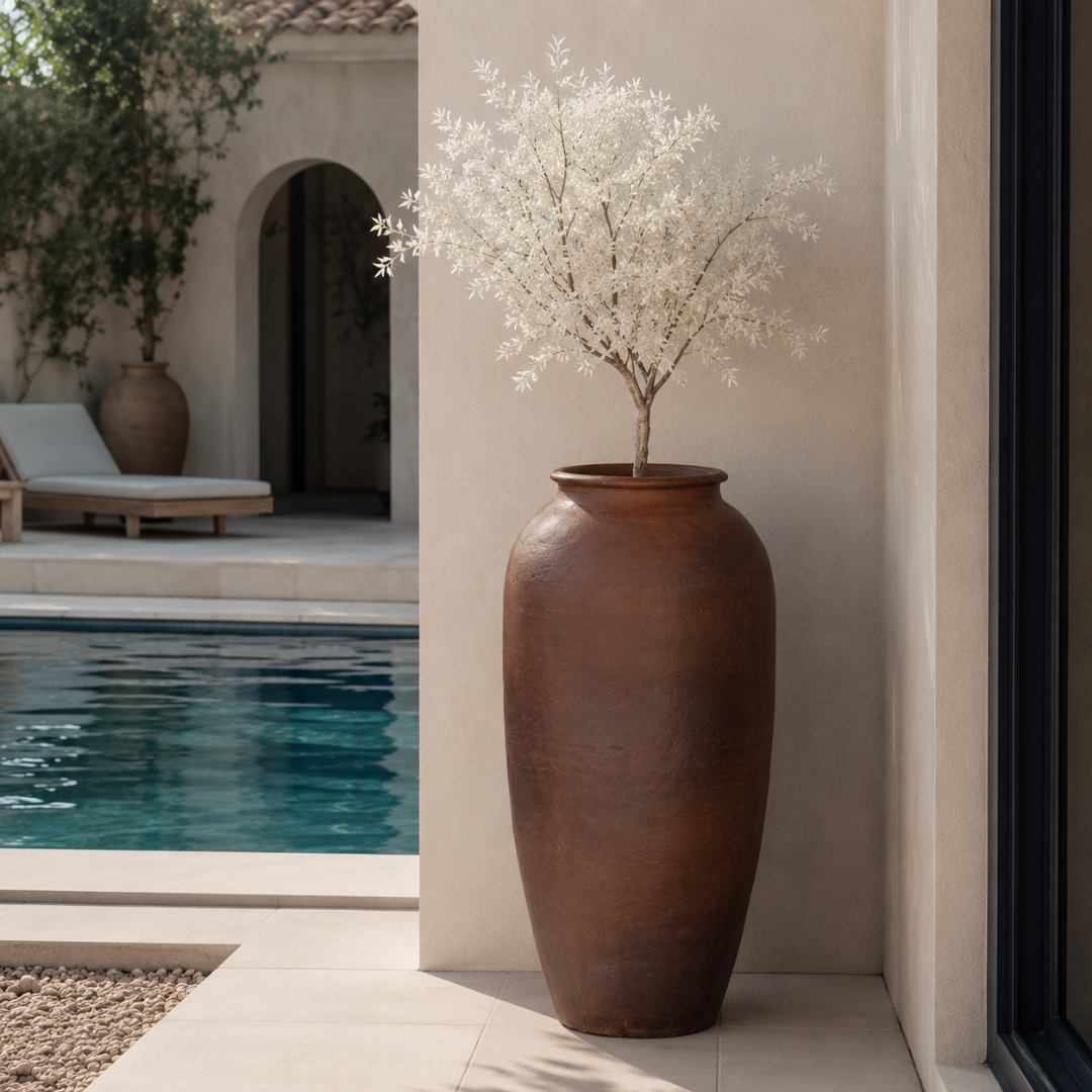 Grand vase extérieur terre cuite