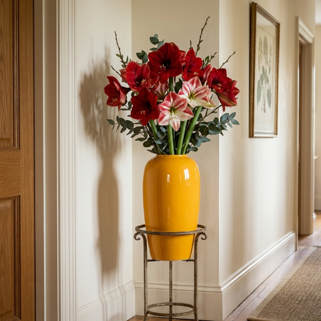 Grand vase jaune moutarde