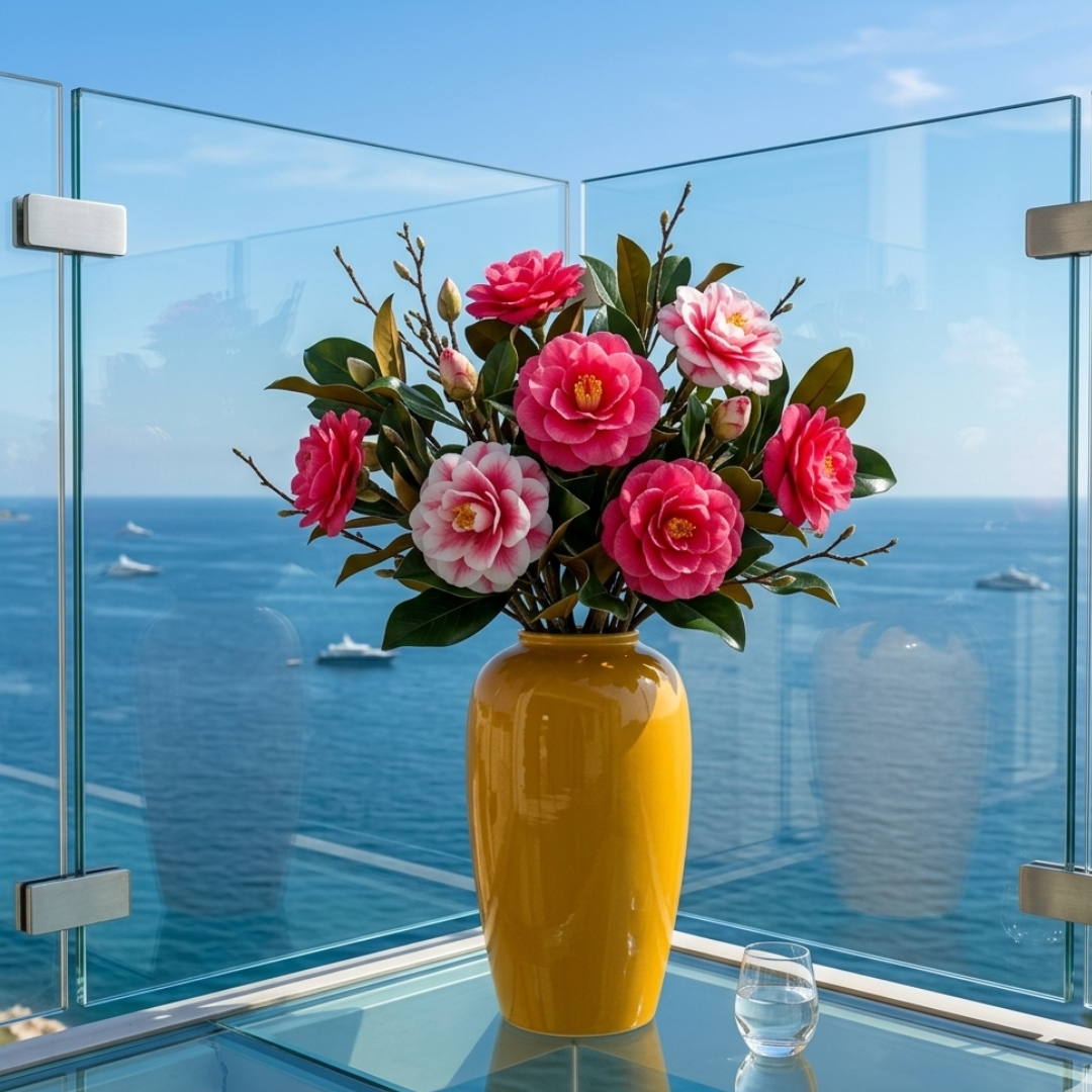 Grand vase jaune moutarde