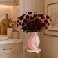 Vase rose poudré
