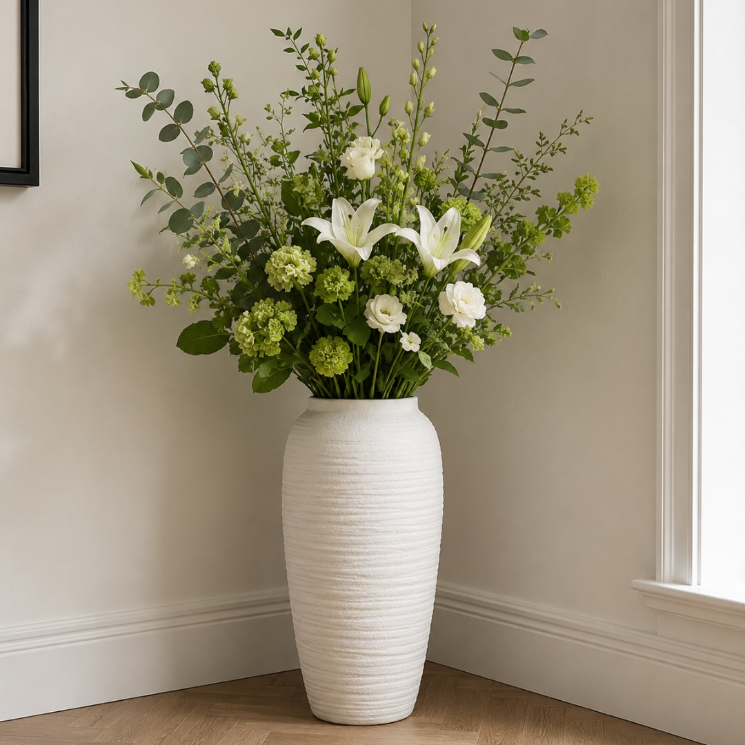 Vase en gres blanc