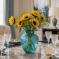 Vase verre soufflé bleu
