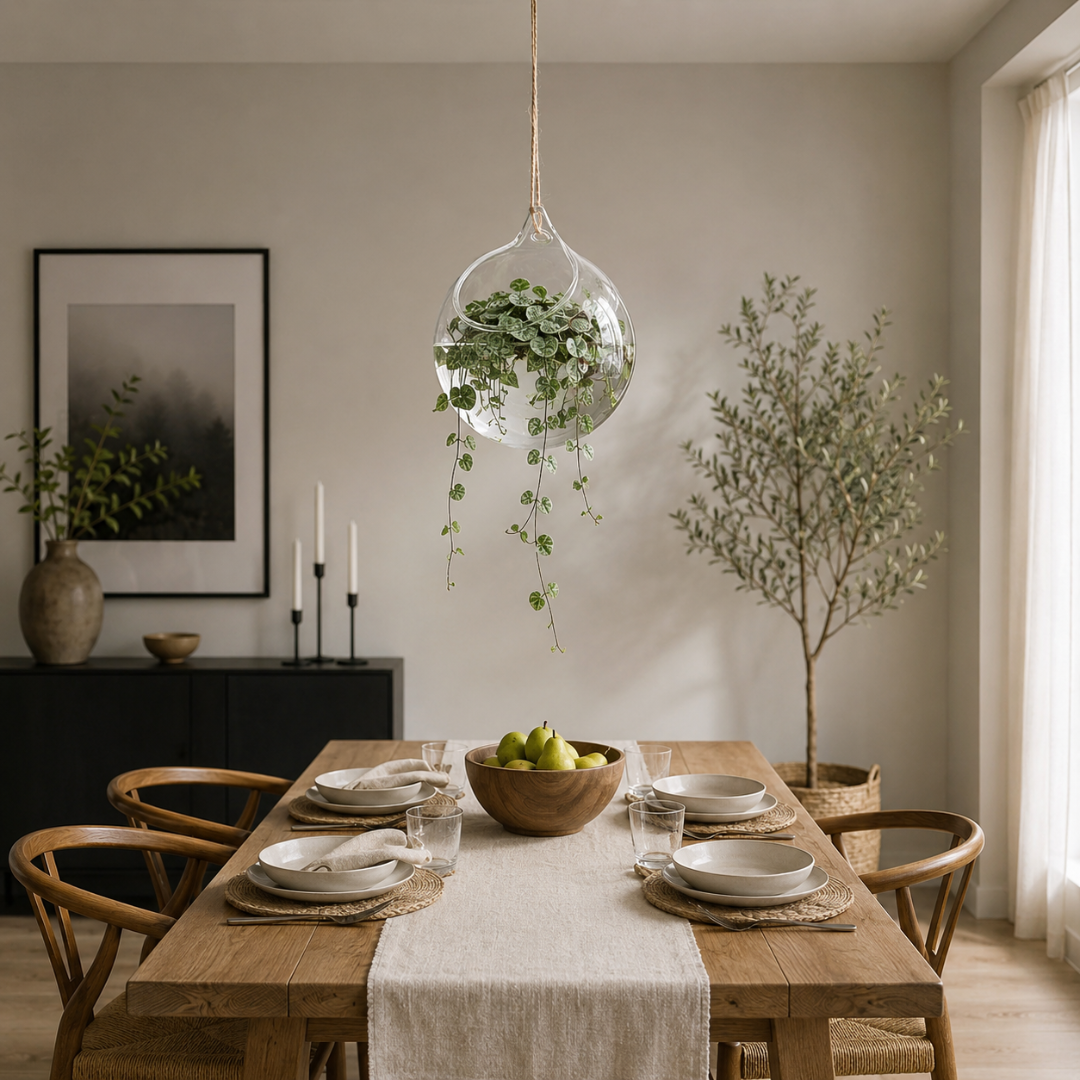 Vase suspendu avec corde