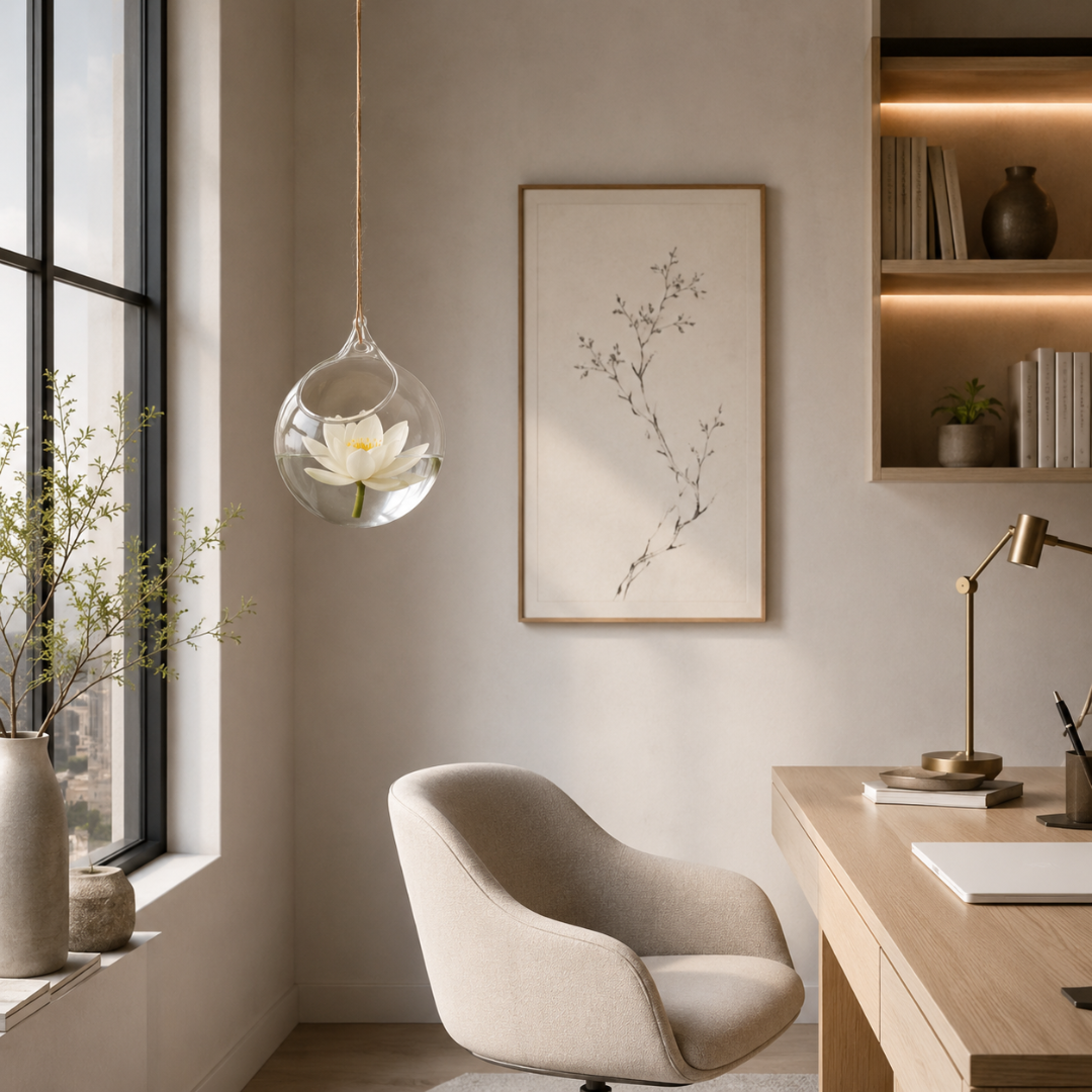 Vase suspendu avec corde