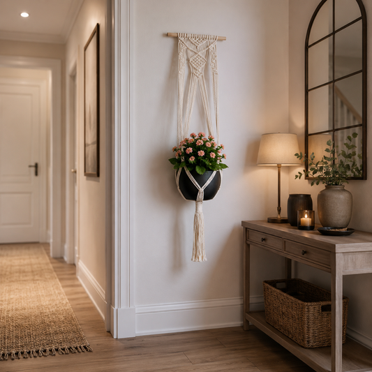 Support plante macramé