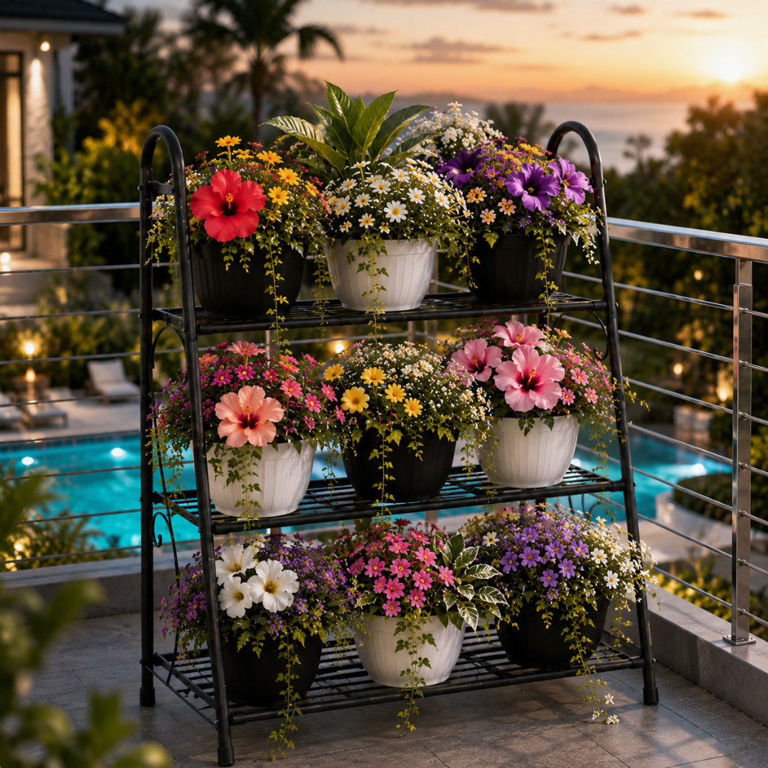Support pour jardinière métal balcon