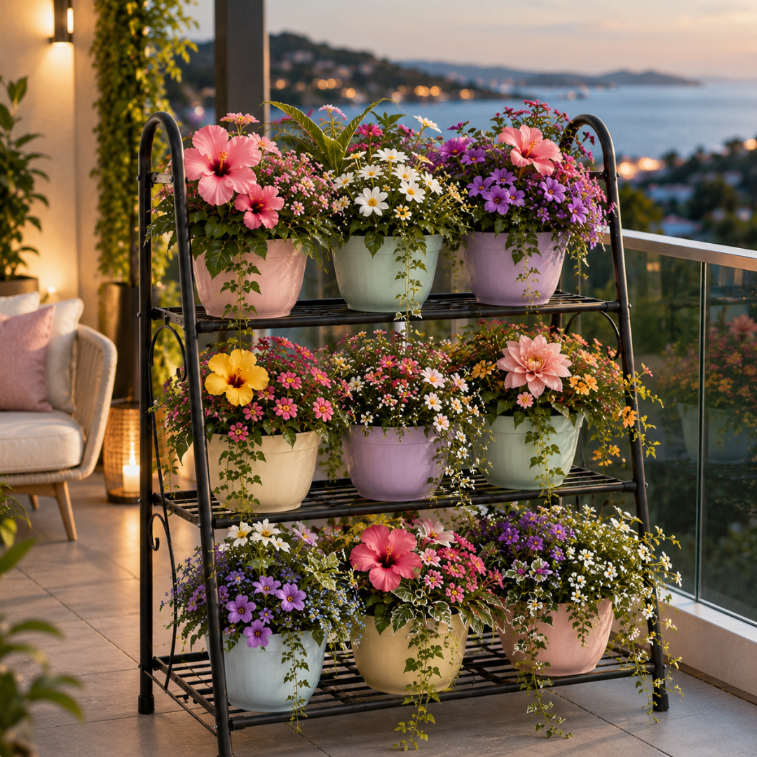Support pour jardinière métal balcon