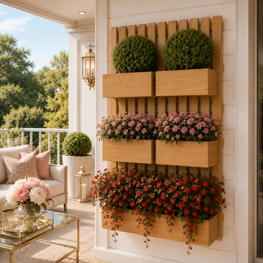 Jardinière murale en bois