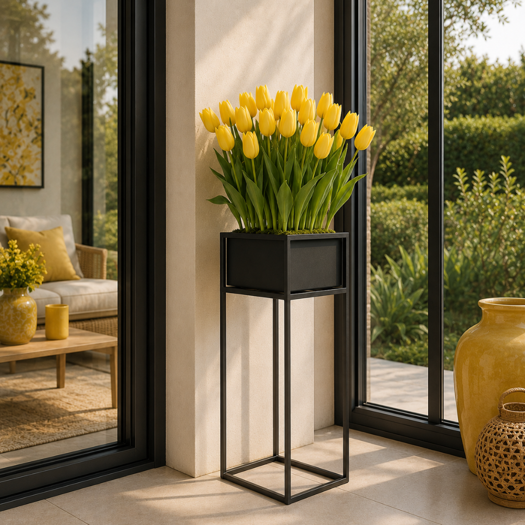Jardinière haute et étroite