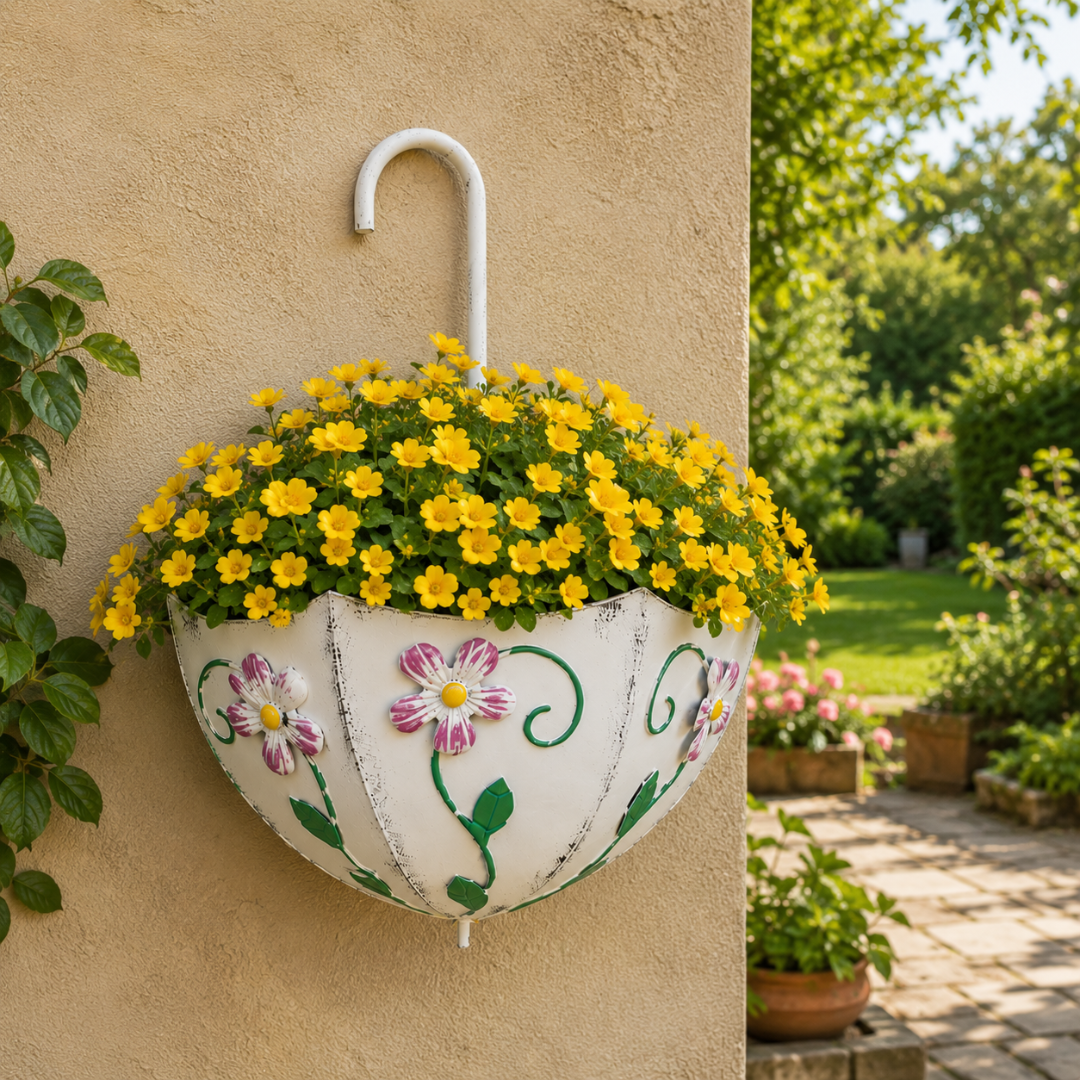 Jardinière suspendue en fer forgé