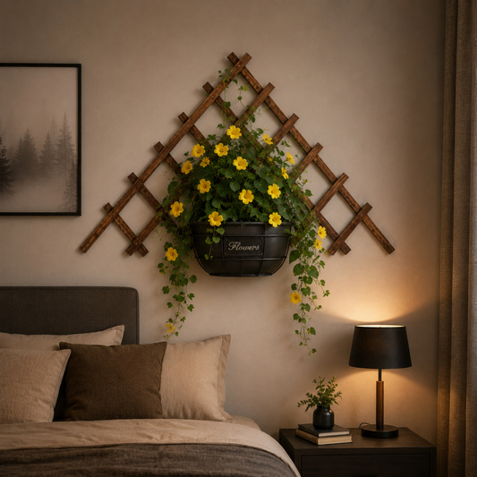 Support en bois pour plantes grimpantes