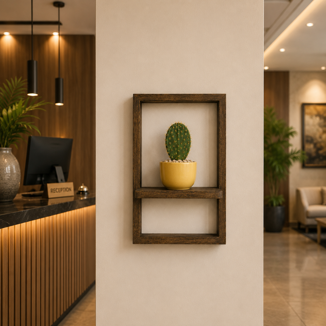 Support mural en bois pour plantes d'intérieur