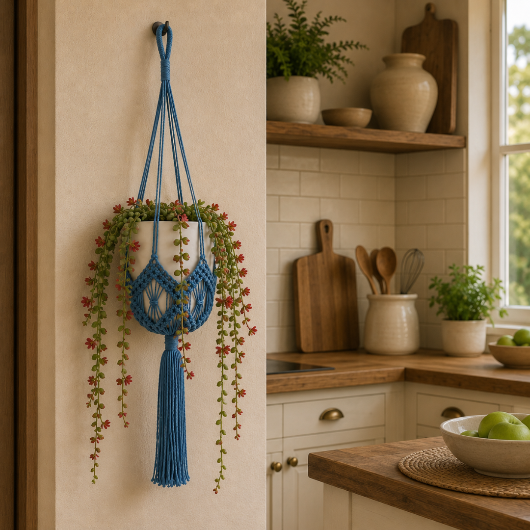 Suspension plante macramé