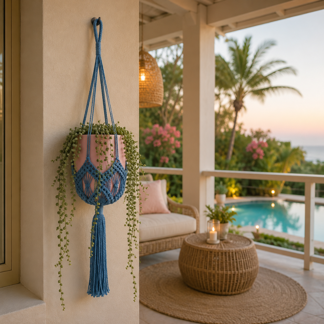 Suspension plante macramé