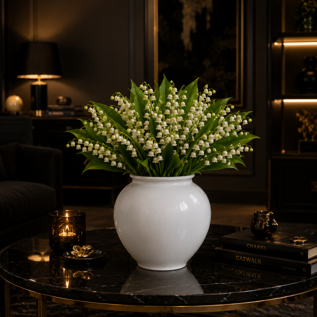Vase rond blanc