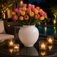 Vase rond blanc