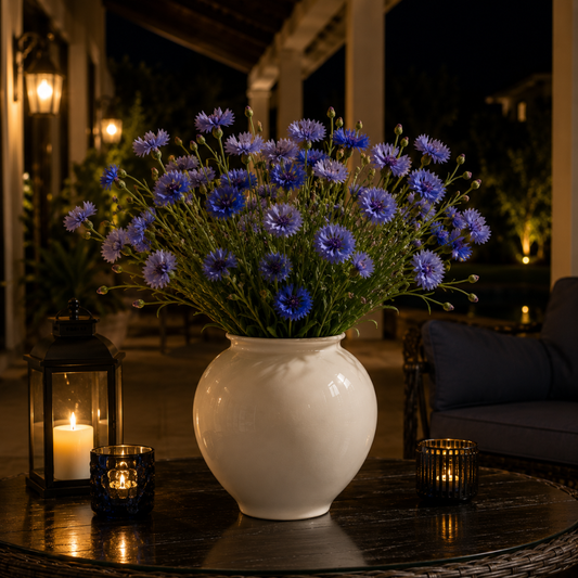 Vase rond blanc