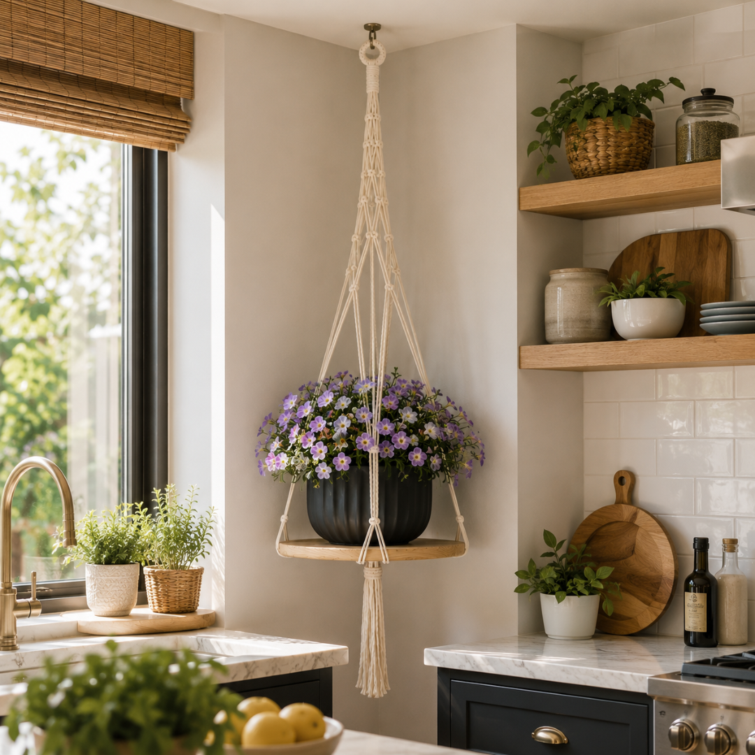 Suspension en corde pour plante