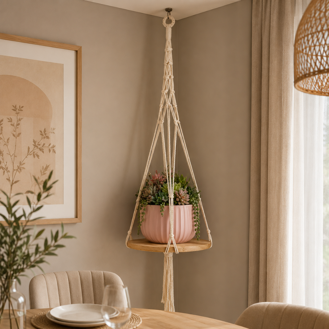 Suspension en corde pour plante
