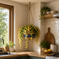 Suspension en osier pour plantes