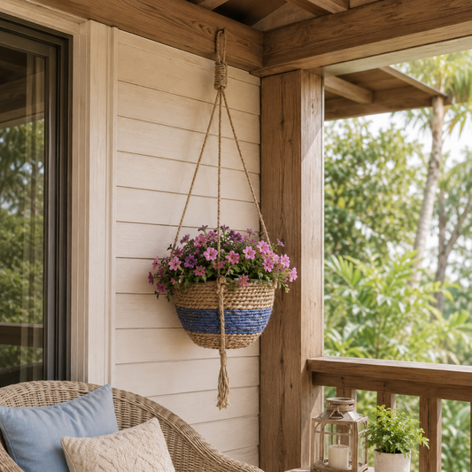 Suspension en osier pour plantes