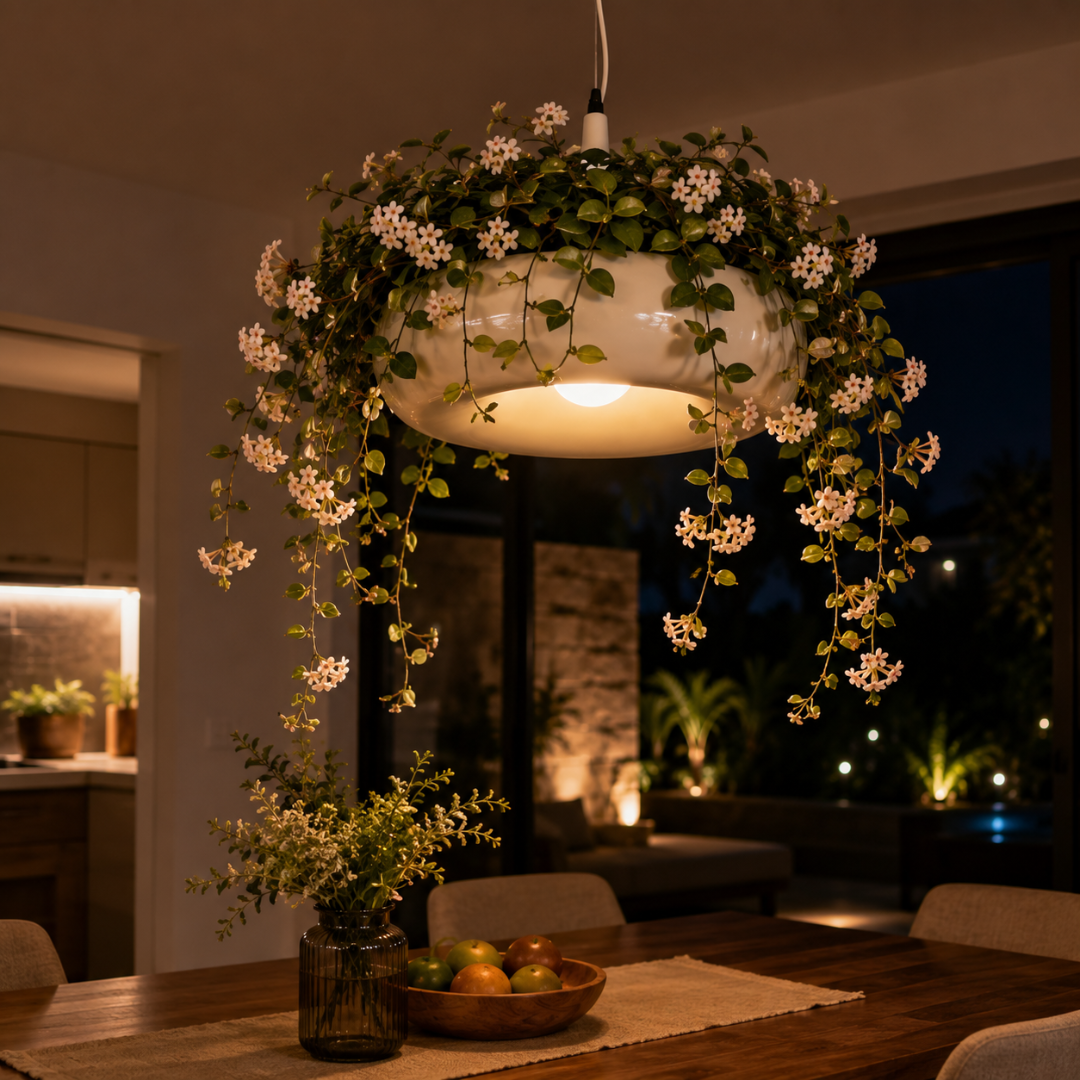 Suspension luminaire plante