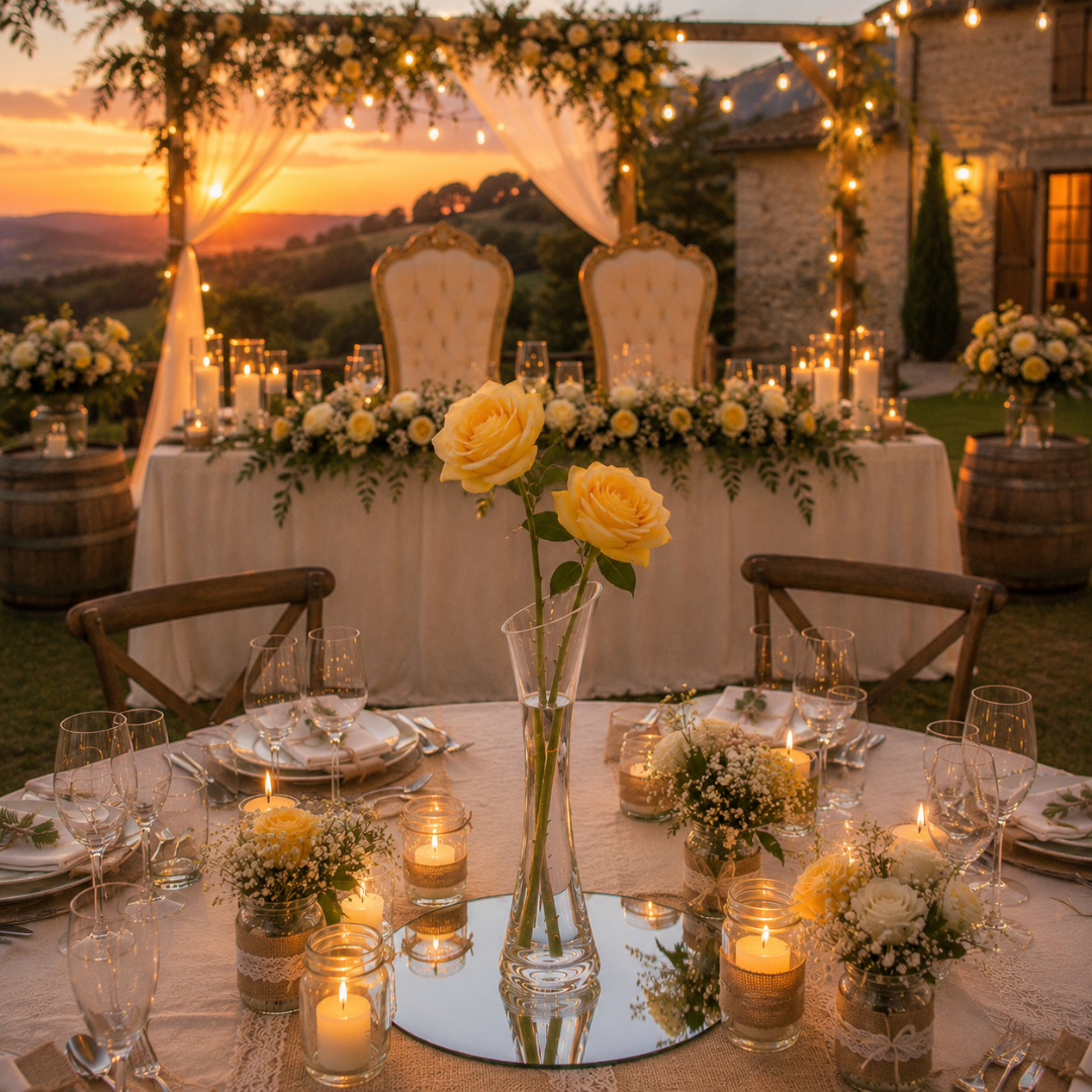 Centre de table pour mariage champetre