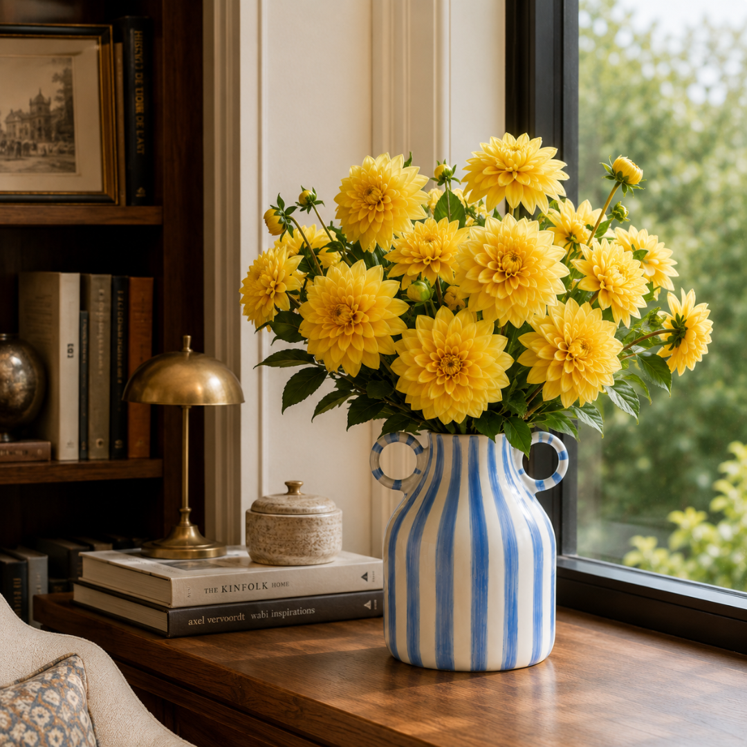 Vase bleu et blanc