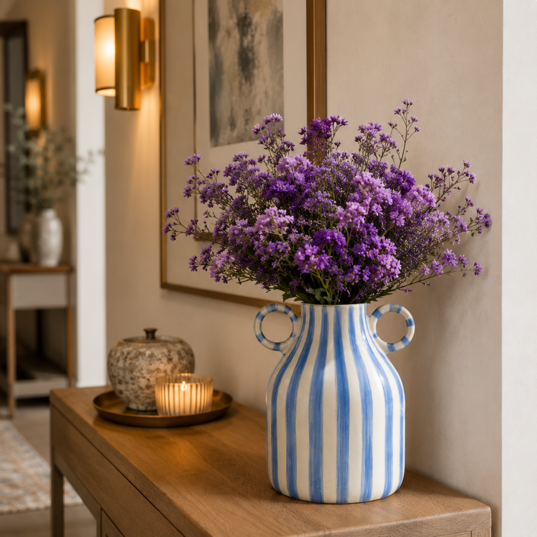 Vase bleu et blanc