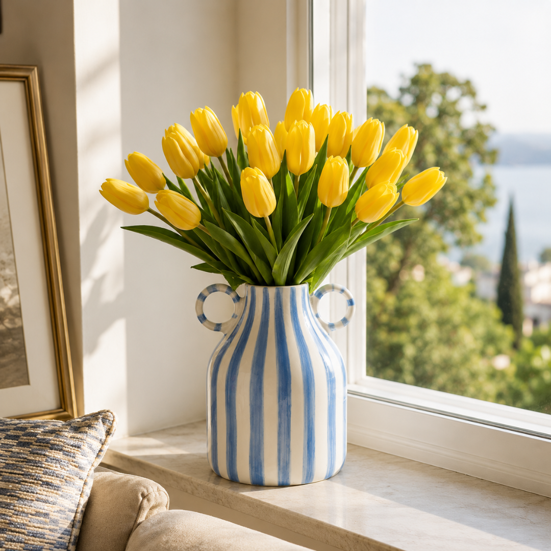 Vase bleu et blanc