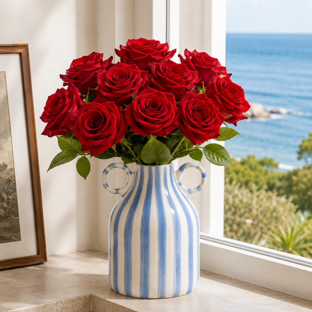 Vase bleu et blanc