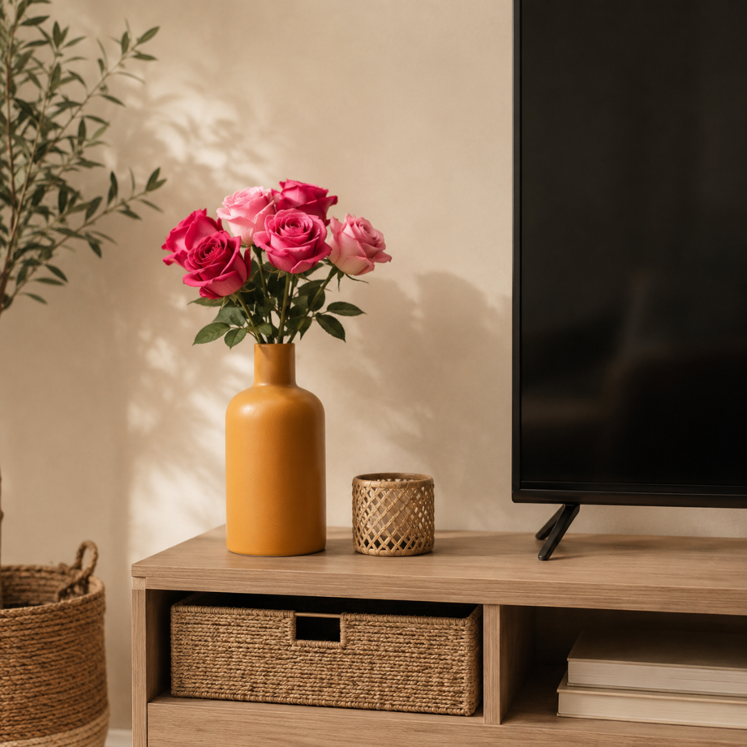 Vase jaune moutarde