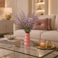 Vase en verre rose