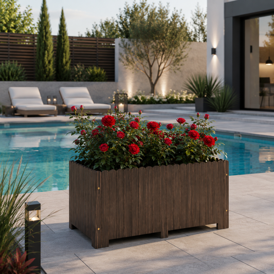 Grand bac à fleur en bois