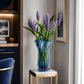 Vase transparent bleu