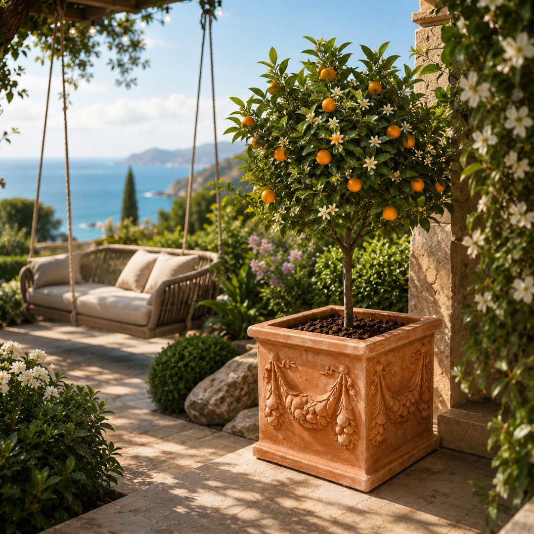 Grande jardinière terre cuite