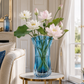Vase transparent bleu